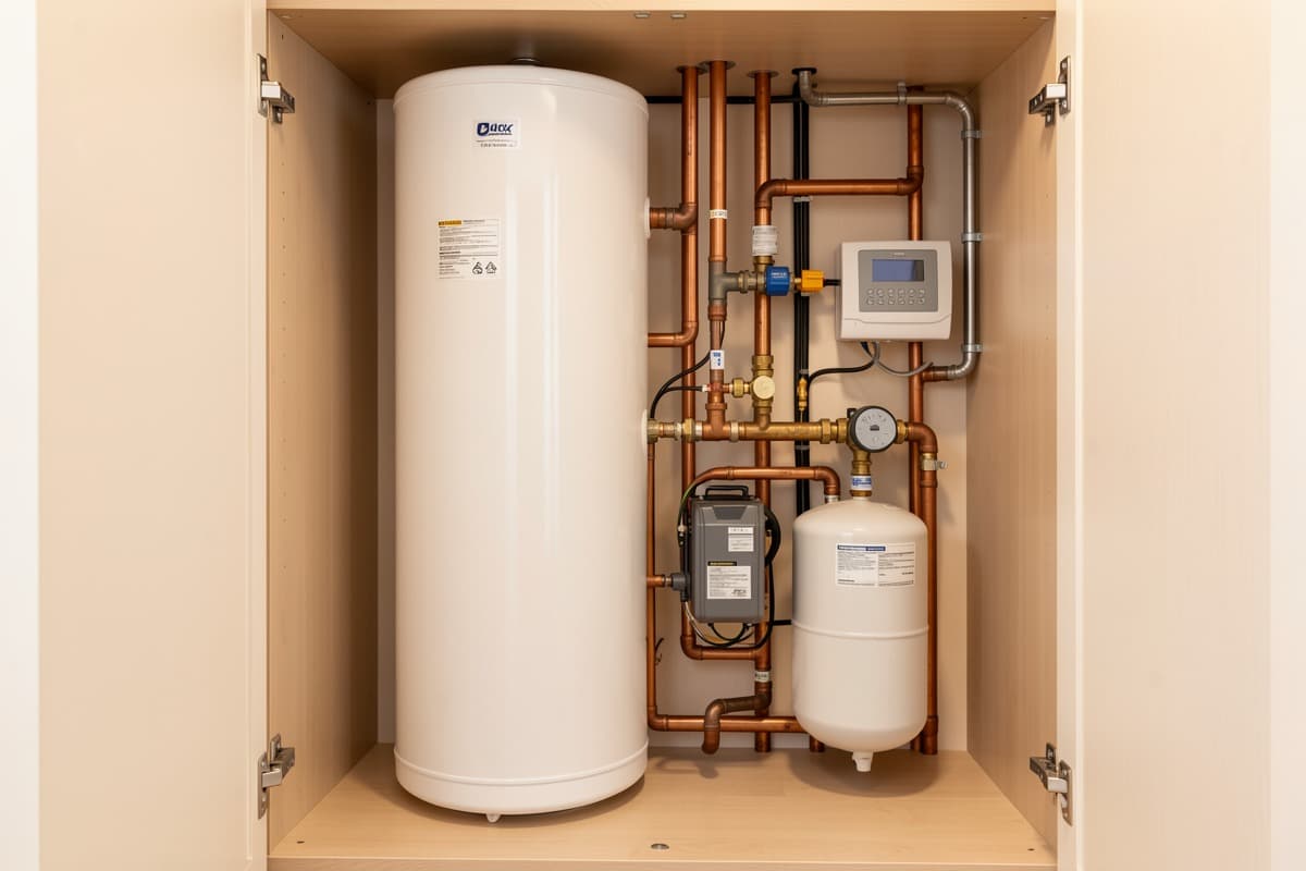 Modern UK central heating system installation